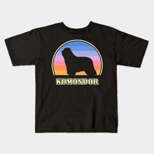 Komondor Vintage Sunset Dog Kids T-Shirt